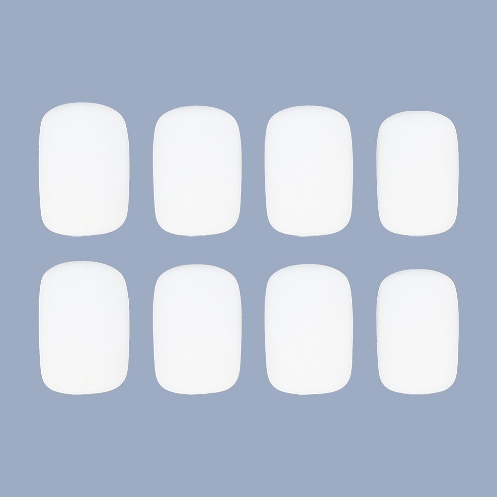 New product - wearable armor. Simple matte white short fake nail pieces. Wearable nail art stickers. Finished nail sheet stickers. 24 pieces of nail art.
