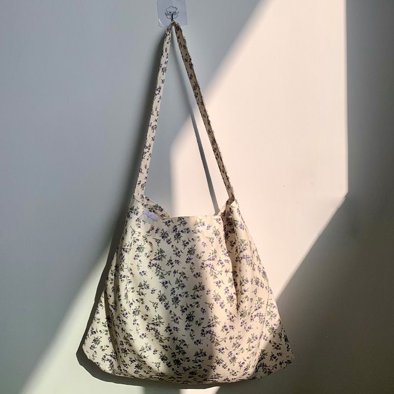 55 styles of canvas bags, leopard print floral fabric bags, daisy spring and summer student bags, blooming single-shoulder bags, teenage girls' bags