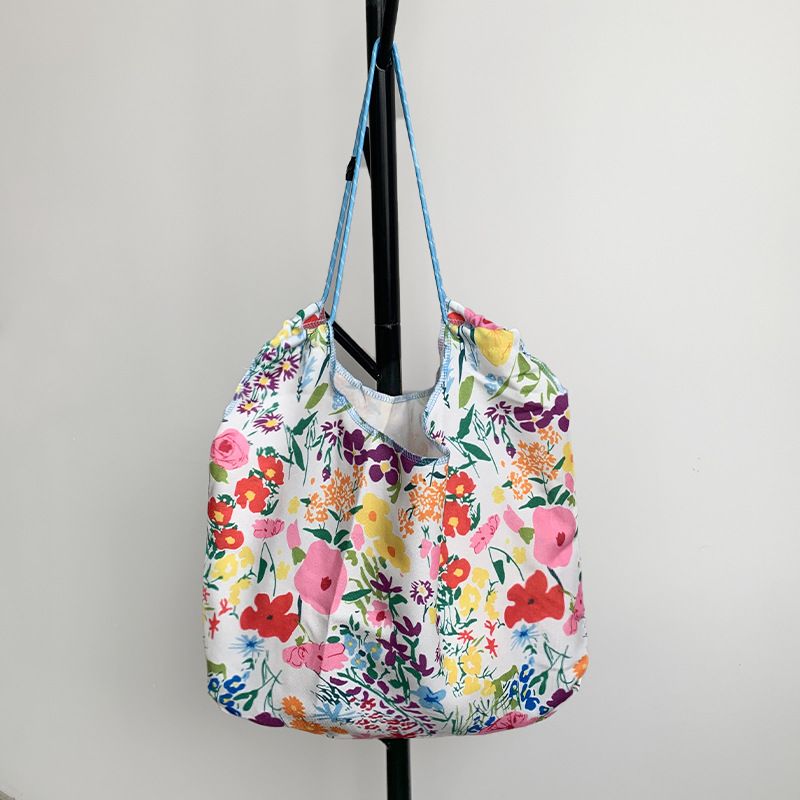 55 styles of canvas bags, leopard print floral fabric bags, daisy spring and summer student bags, blooming single-shoulder bags, teenage girls' bags