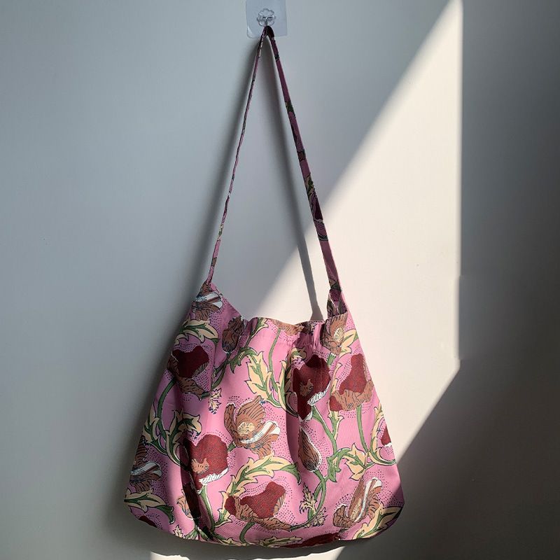55 styles of canvas bags, leopard print floral fabric bags, daisy spring and summer student bags, blooming single-shoulder bags, teenage girls' bags