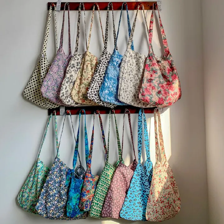 55 styles of canvas bags, leopard print floral fabric bags, daisy spring and summer student bags, blooming single-shoulder bags, teenage girls' bags