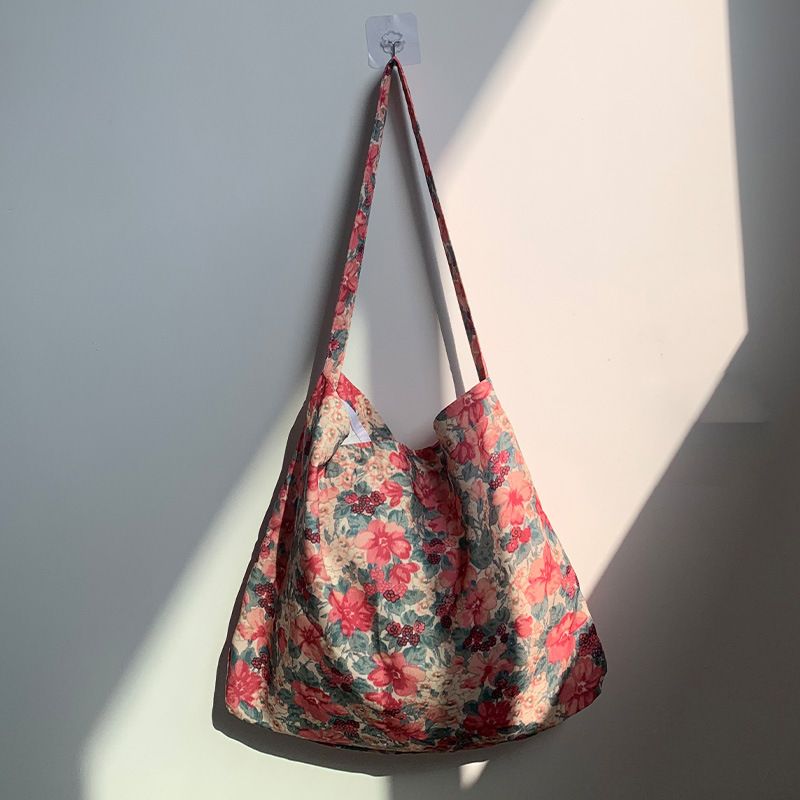 55 styles of canvas bags, leopard print floral fabric bags, daisy spring and summer student bags, blooming single-shoulder bags, teenage girls' bags