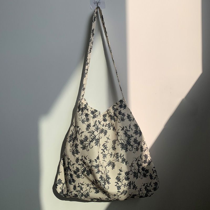 55 styles of canvas bags, leopard print floral fabric bags, daisy spring and summer student bags, blooming single-shoulder bags, teenage girls' bags