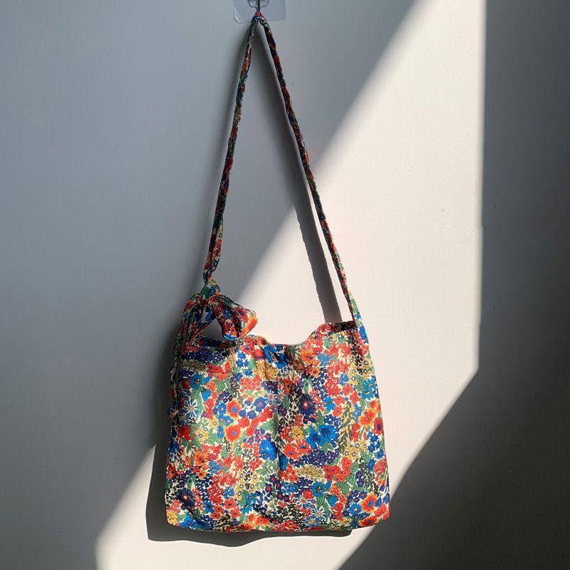 55 styles of canvas bags, leopard print floral fabric bags, daisy spring and summer student bags, blooming single-shoulder bags, teenage girls' bags
