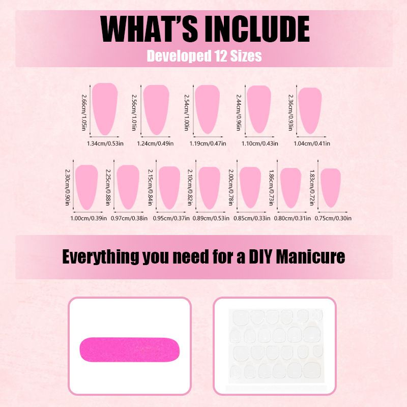 Rhombic almond-shaped pure color wearable nail art stickers for fake nails view 5