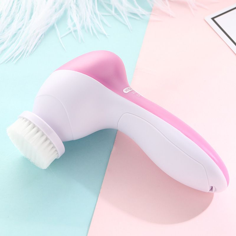 Electric five-in-one facial cleansing device - facial brush, multi-functional rotating beauty instrument, pore cleaner, facial machine
