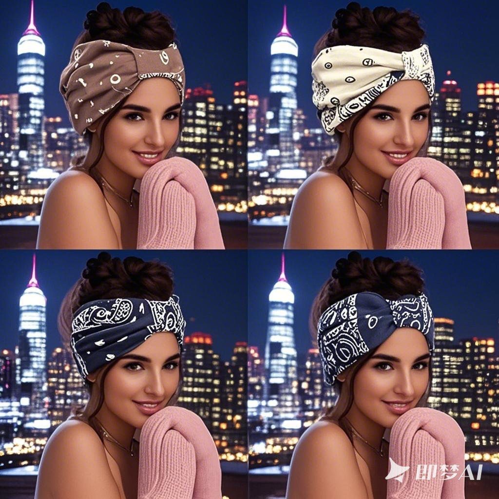 European and American cashew hat headbands and hair accessories - Bohemian elastic cross-shaped sports headbands and hair ties