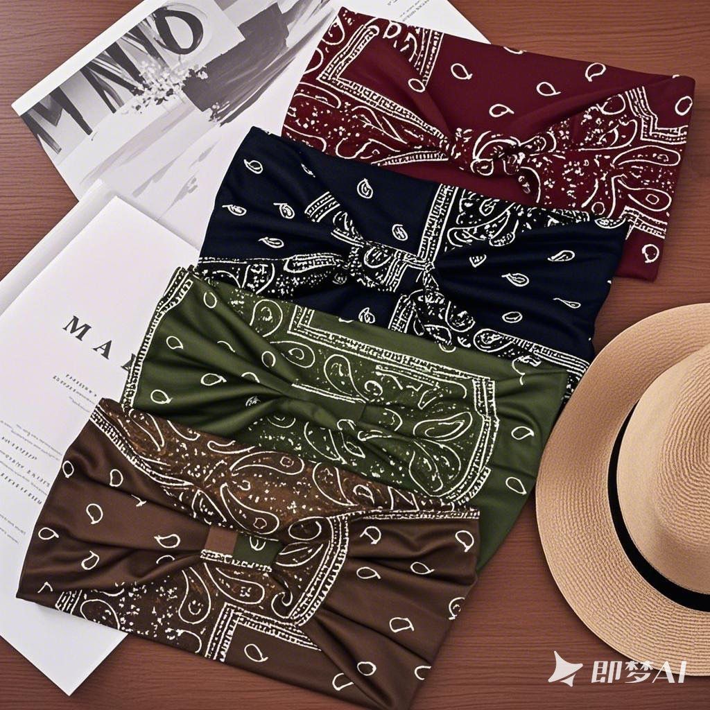 European and American cashew hat headbands and hair accessories - Bohemian elastic cross-shaped sports headbands and hair ties