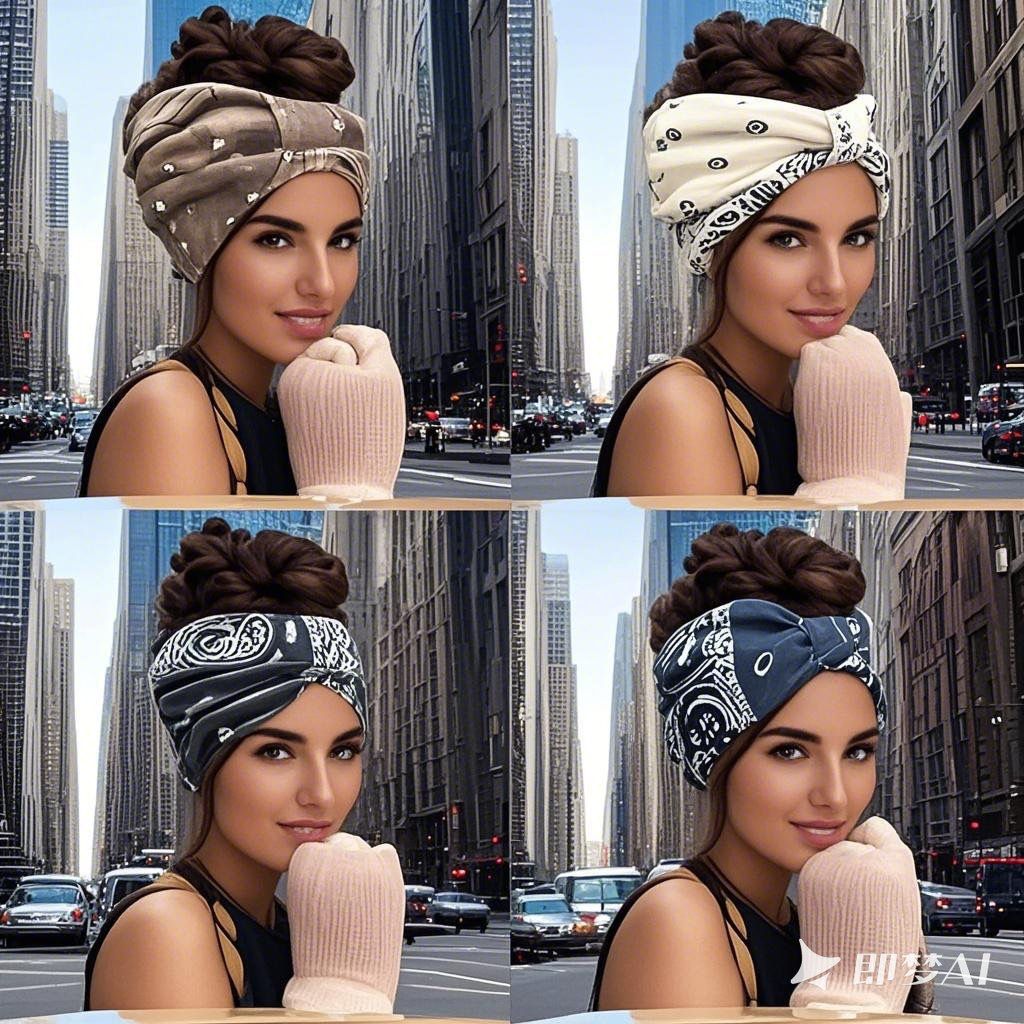 European and American cashew hat headbands and hair accessories - Bohemian elastic cross-shaped sports headbands and hair ties