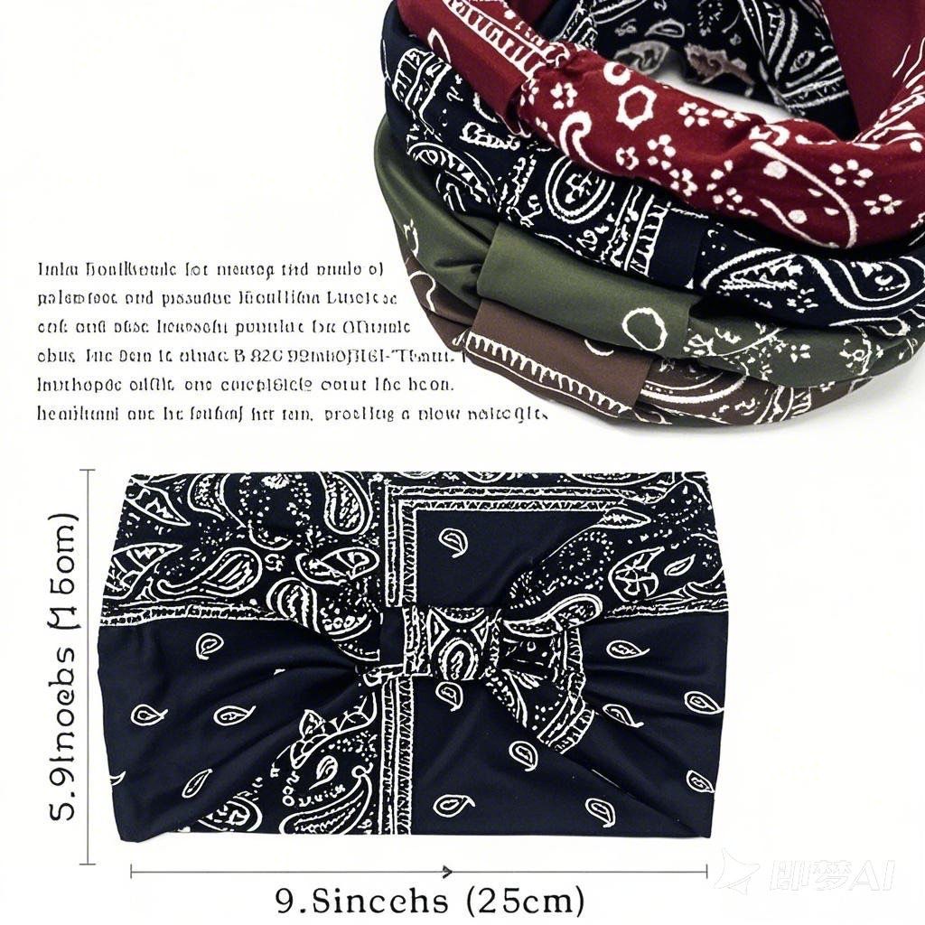 European and American cashew hat headbands and hair accessories - Bohemian elastic cross-shaped sports headbands and hair ties