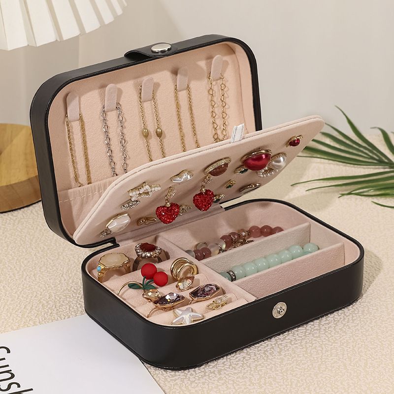 Portable jewelry storage box, including necklaces, rings, earrings, double-layer household jewelry box，Aesthetic Home Decor for Bedroom, Bathroom & Kitchen