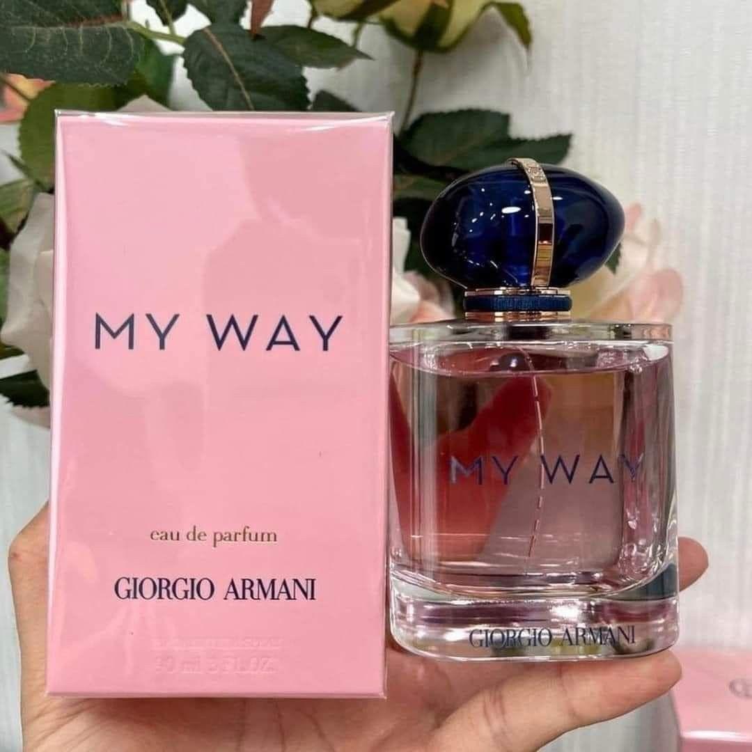My Way is a floral fragrance by Giorgio Armani, launched in 2020. It combines bergamot, orange blossom, tuberose, jasmine, cedarwood, vanilla, and white musk to create a modern, elegant scent centered