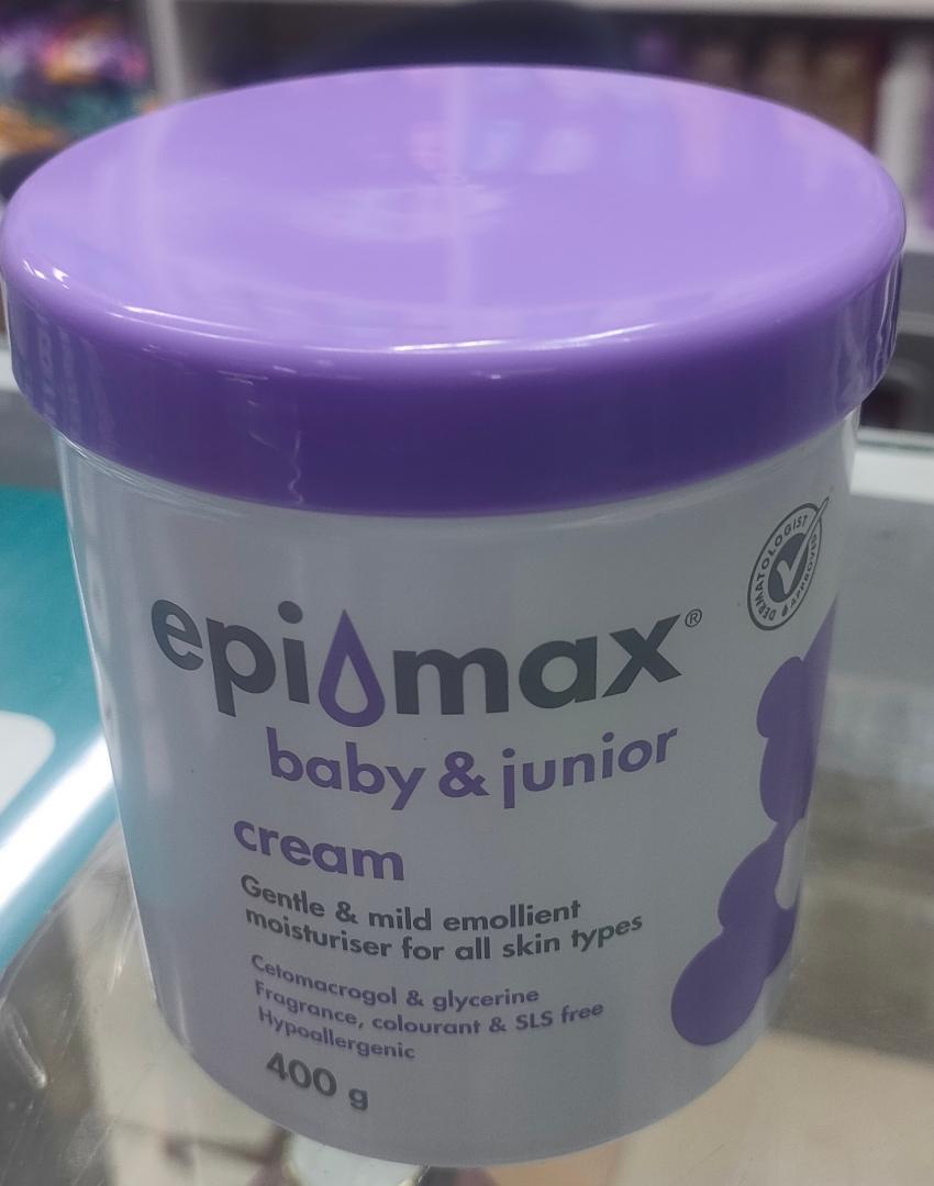 Epimax for Baby and Junior is a gentle, fragrance-free emollient cream or ointment used to moisturize and protect delicate skin, especially for babies and young children with dry skin, eczema, or sens