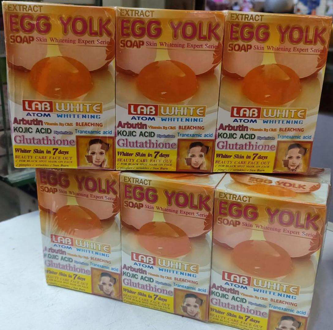 Egg yolk skin whitening soap