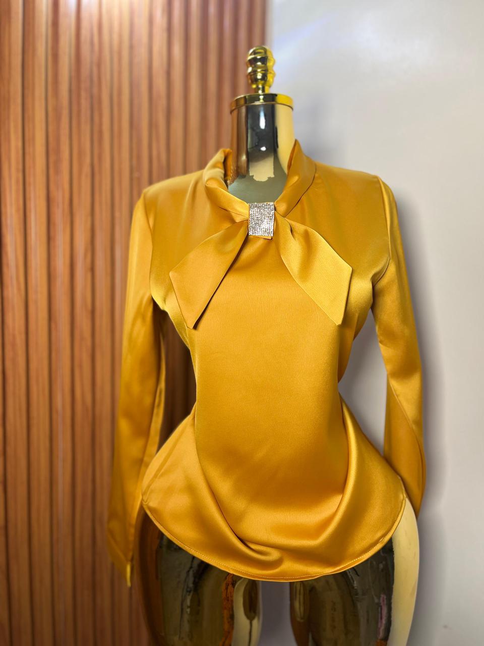 Elegant Fashion Satin Round Neck Long Sleeve Shirts Female Simple Casual/Official Solid Loose Tops Blouses For Women Clothes