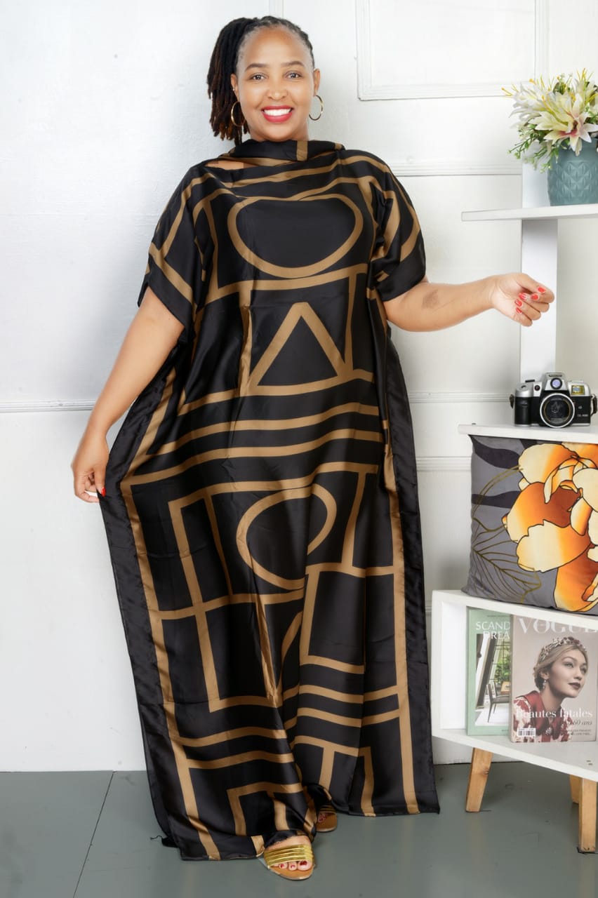 Ladies Silk Dera Dress – Elegant & Comfortable With Head Wrap/Scarf