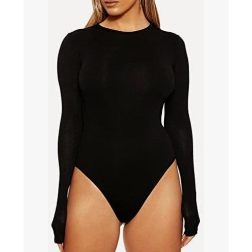 2 - Pack Ladies' Long Sleeved Body Suit Tops: Round Neck