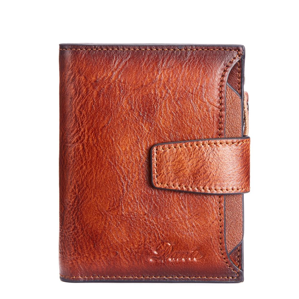 Wholesale Men's  Wallet RFID First Layer Cowhide Zipper Wallet Billfold   Wallets  Holders
