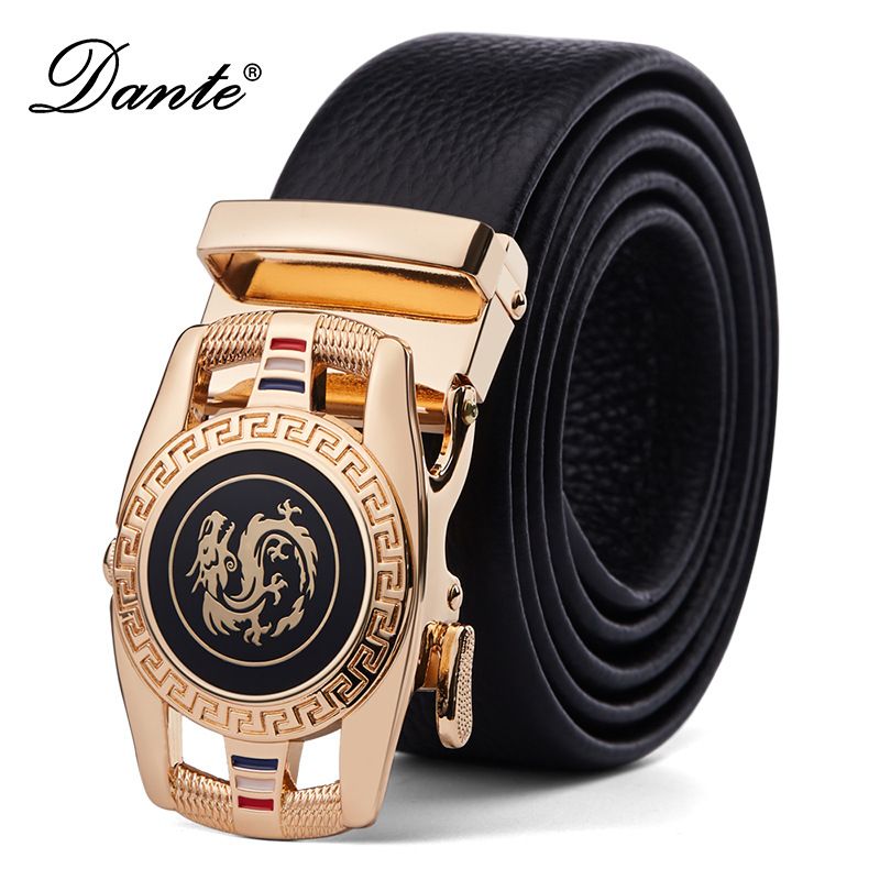 Men's Leather Belt Automatic Buckle Belt, Cowhide Belt, Simple and Versatile Belt Simple Fashion Belts
