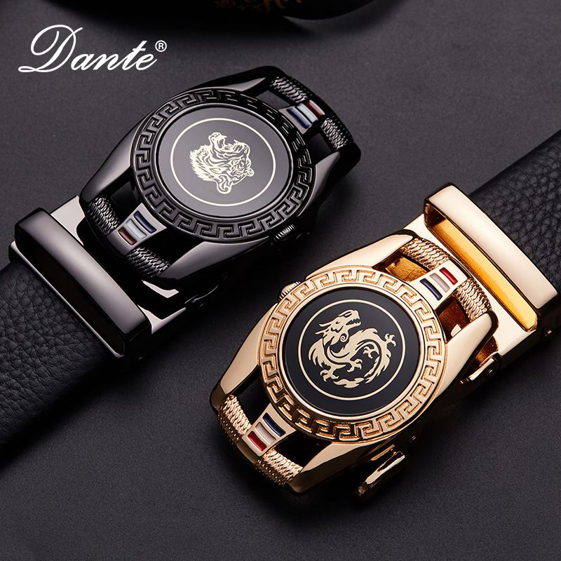 Men's Leather Belt Automatic Buckle Belt, Cowhide Belt, Simple and Versatile Belt Simple Fashion Belts