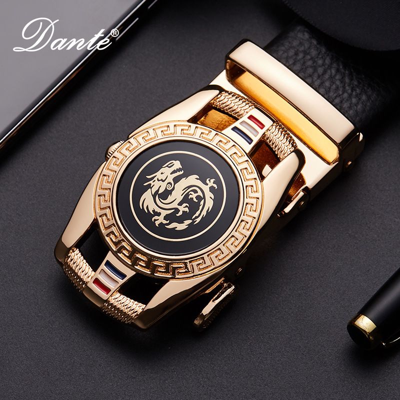 Men's Leather Belt Automatic Buckle Belt, Cowhide Belt, Simple and Versatile Belt Simple Fashion Belts