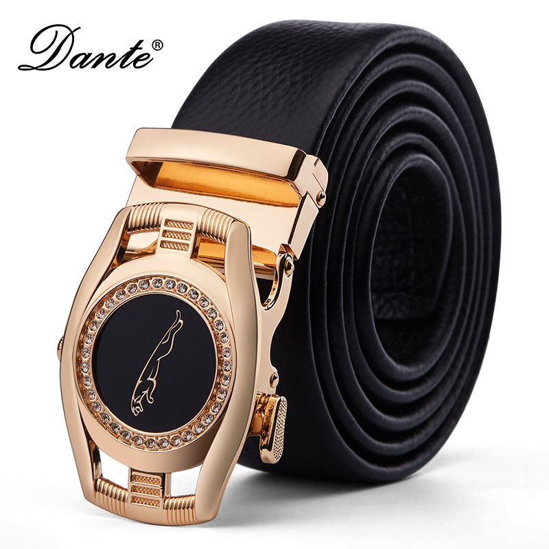 Men's Leather Belt Automatic Buckle Belt, Cowhide Belt, Simple and Versatile Belt Simple Fashion Belts
