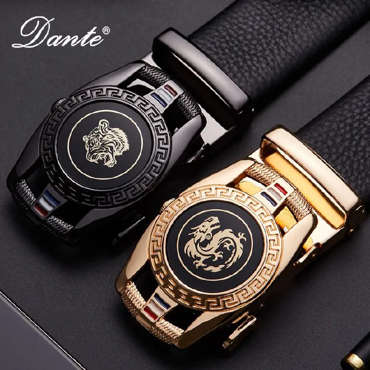 Men's Leather Belt Automatic Buckle Belt, Cowhide Belt, Simple and Versatile Belt Simple Fashion Belts