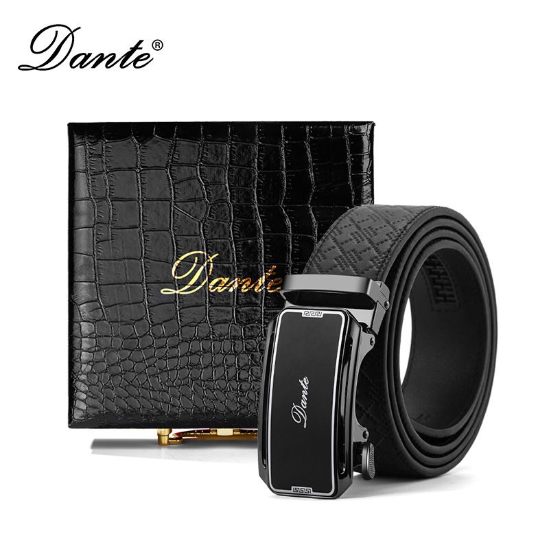 Wholesale Automatic Genuine Cowhide Leather Belts for Men Custom Logo Length Business for Buckle with Black Crocodile Design Belts