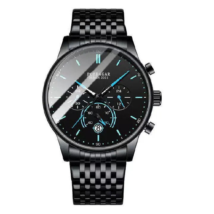 Man WristWatch Chronograph Sport Men Watch Top Brand Fashion Stainless Steel Calendar Male Clock Gift Quartz Watches