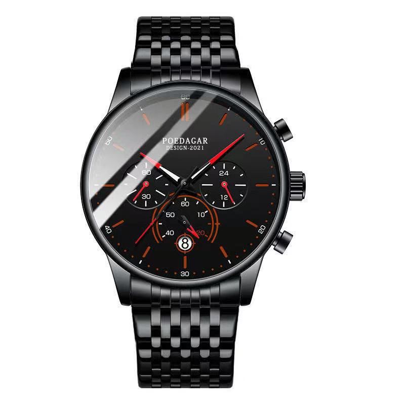 Man WristWatch Chronograph Sport Men Watch Top Brand Fashion Stainless Steel Calendar Male Clock Gift Quartz Watches