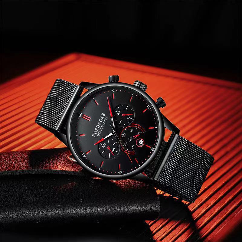 Man WristWatch Chronograph Sport Men Watch Top Brand Fashion Stainless Steel Calendar Male Clock Gift Quartz Watches