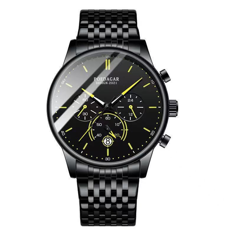 Man WristWatch Chronograph Sport Men Watch Top Brand Fashion Stainless Steel Calendar Male Clock Gift Quartz Watches