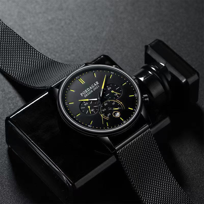 Man WristWatch Chronograph Sport Men Watch Top Brand Fashion Stainless Steel Calendar Male Clock Gift Quartz Watches