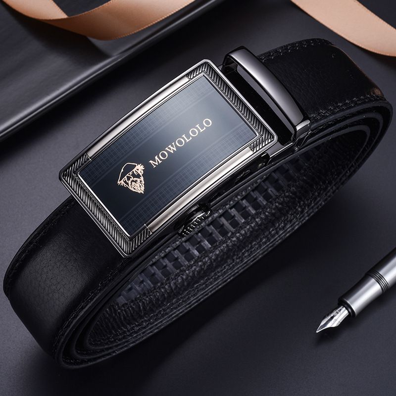 Hot Sale Business Automatic Buckle Belt Black Pu Leather Belts for Men Accessories Belts