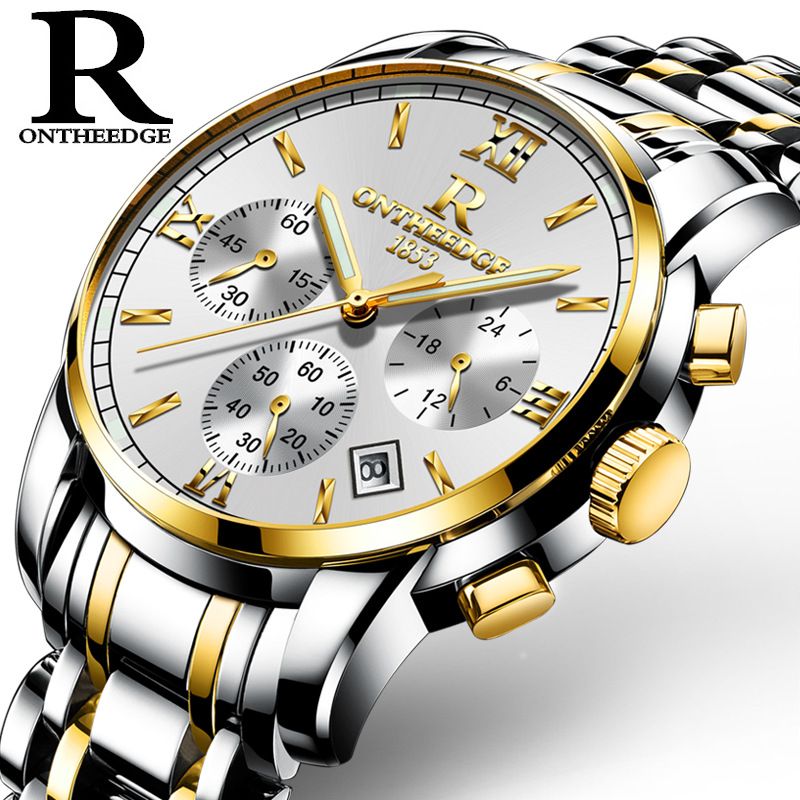 Popular Men Quartz Watch Perfect Stainless Steel Band Water Proof Chronograph Calendar Low  Men watches Quartz Watches