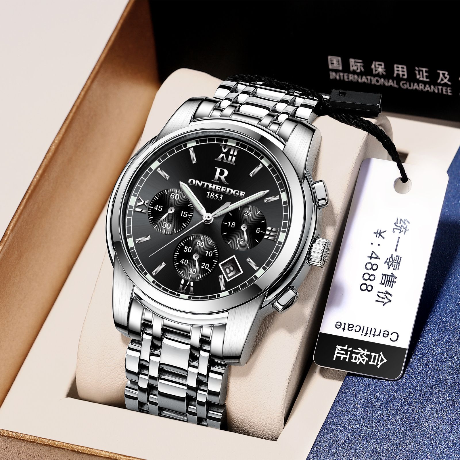 Popular Men Quartz Watch Perfect Stainless Steel Band Water Proof Chronograph Calendar Low  Men watches Quartz Watches