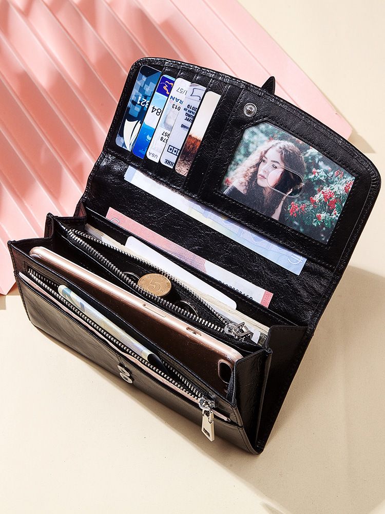 Modern Stylish RFID Blocking Ladies Purse Minimalist Clutch Women Wallet Wallets Holders