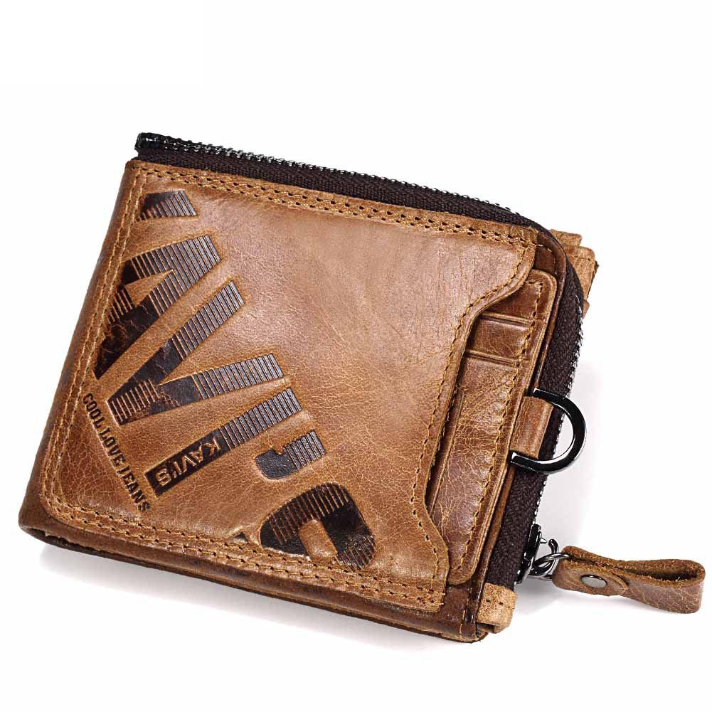 KAVIS Hot Sale Brand Wallets Leather Men RFID Card Wallet Fashion Female Coin Purse Short Male Clutch Mens Leather Wallets Men's Bags Wallets Holders