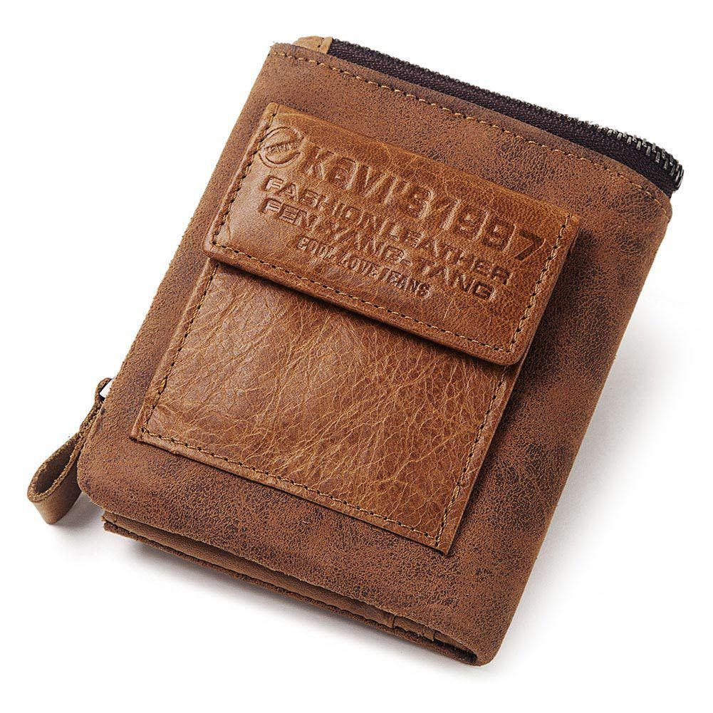 KAVIS Hot Sale Brand Wallets Leather Men RFID Card Wallet Fashion Female Coin Purse Short Male Clutch Mens Leather Wallets Men's Bags Wallets Holders