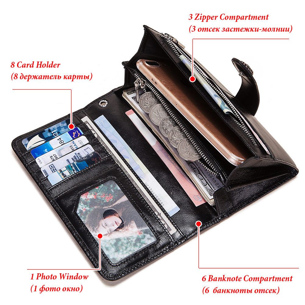 Wallet Bag for Woman Long Unique Rfid Purses Female Card Holder Clutch Latest Wallet for Lady Women's Bags Wallets  Holders