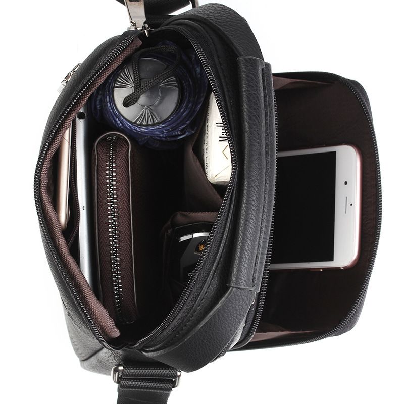 WEIXIER Men Shoulder Bags Fashion PU Leather Crossbody Bag for Men Small Laptop Men Briefcase Brand Retro Travel  Waist Packs