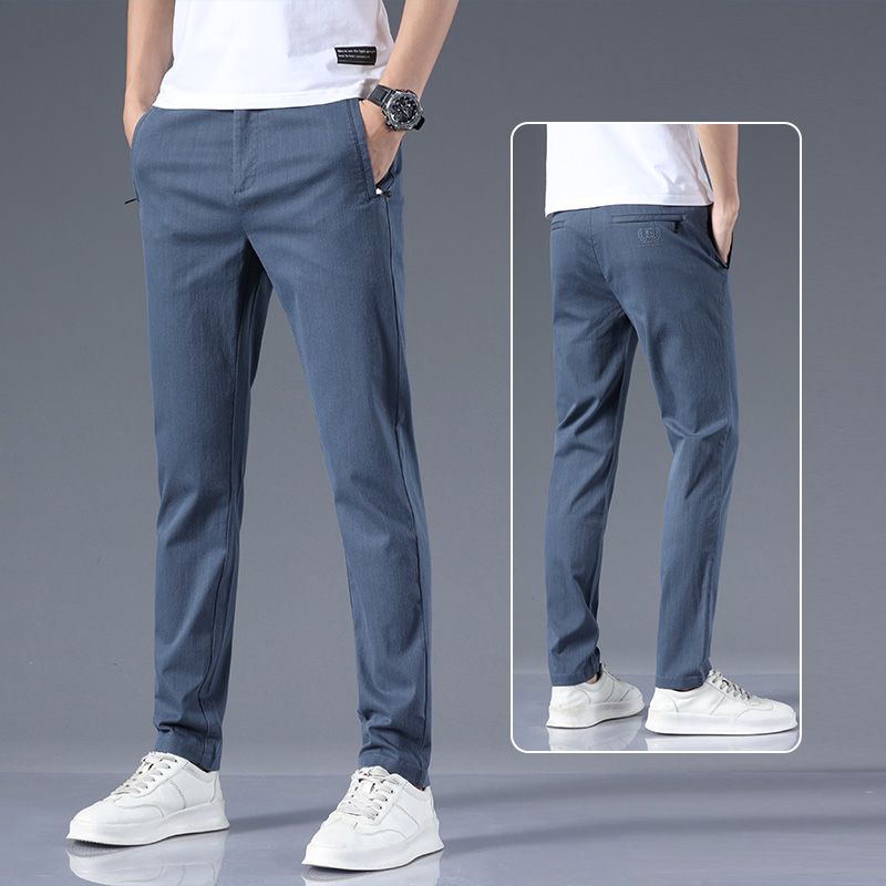 New men's summer high-end loose straight slim feet business trousers thin casual pants
