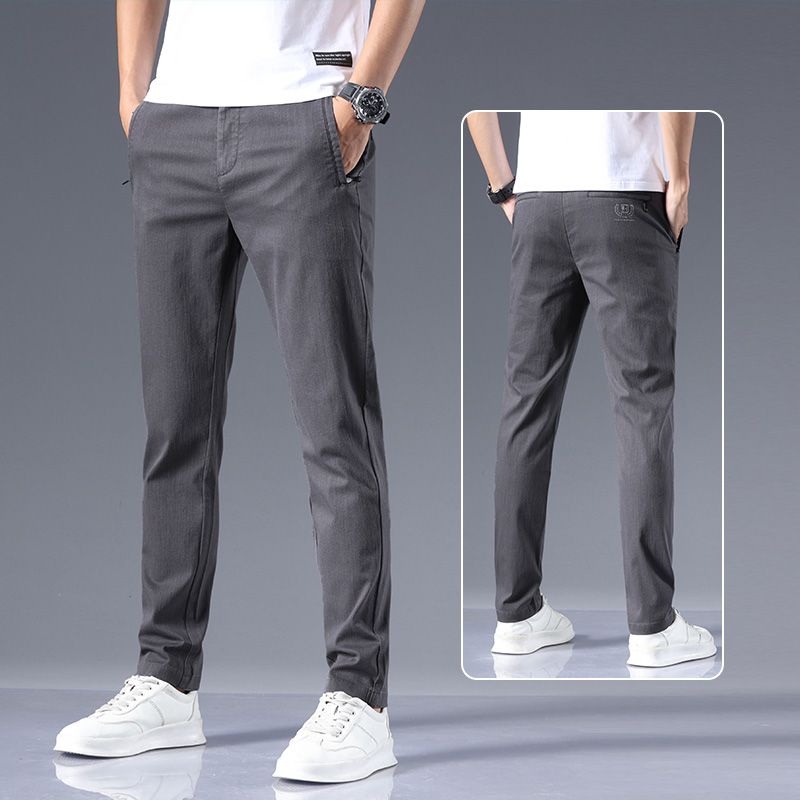 New men's summer high-end loose straight slim feet business trousers thin casual pants