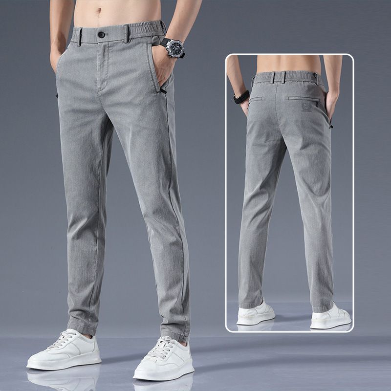 New men's summer high-end loose straight slim feet business trousers thin casual pants