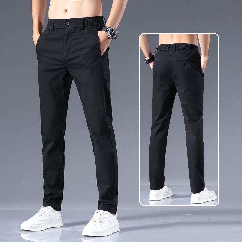 New men's summer high-end loose straight slim feet business trousers thin casual pants