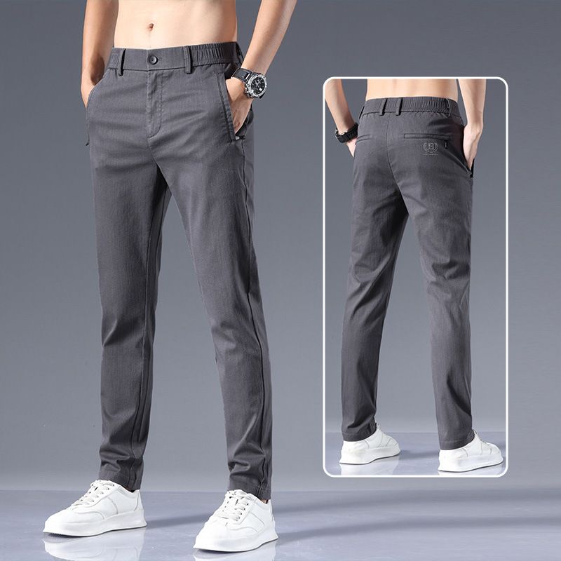 New men's summer high-end loose straight slim feet business trousers thin casual pants
