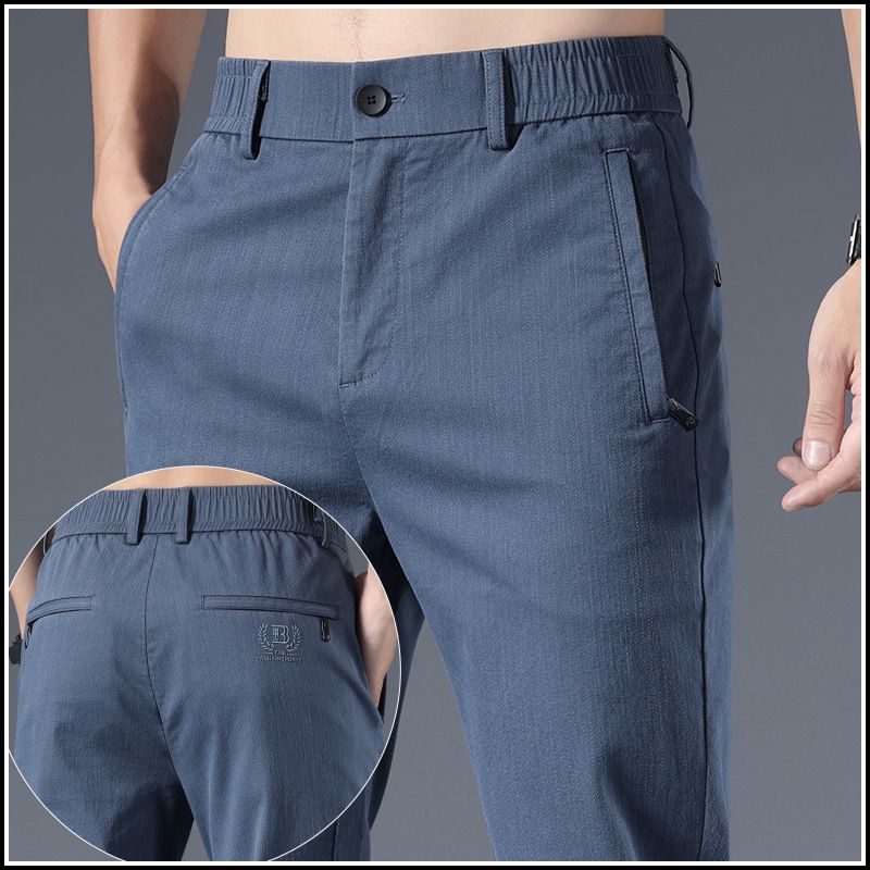 New men's summer high-end loose straight slim feet business trousers thin casual pants