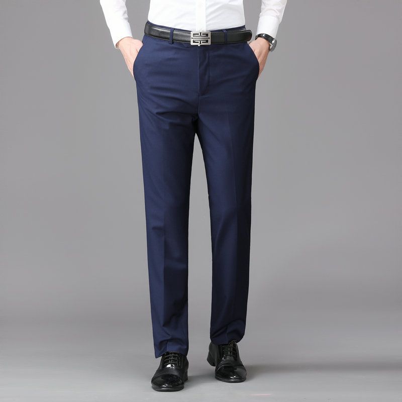 Pants men's business suit spring and summer thin slim black men's leisure suit pants straight pants.