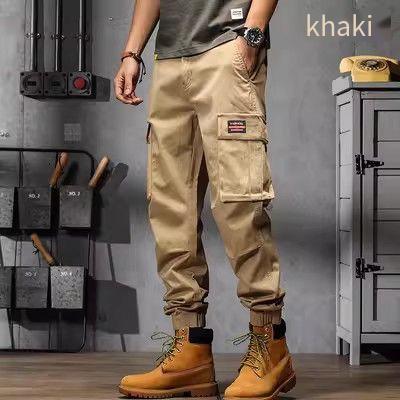 Retro overalls pants men's summer thin loose straight men's casual pants wide-legged harem pants