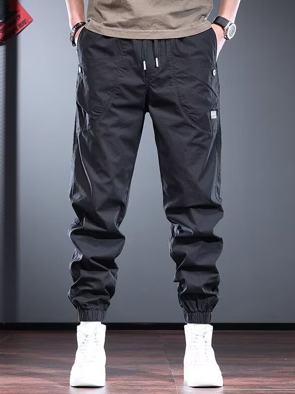 High-grade overalls pants men's loose Joker casual pants in spring and autumn  black minimalist trend leggings